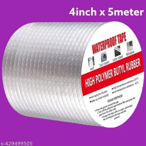 Picture of SILVER TAPE ALUMINIUM TAPE Aluminum Foil Butyl Rubber Tape 4 Inch 5 MTR